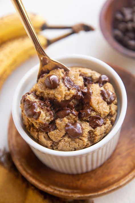 Blended Baked Oatmeal, Ramekin Breakfast, Blended Baked Oats, Banana Oatmeal Recipe, Roasted Oats, Banana Bread Baked Oatmeal, Baked Oats Recipe, Oatmeal Dessert, Protein Banana Bread