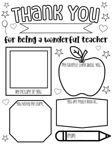 This Templates item by Momsofalltrades has 41 favorites from Etsy shoppers. Ships from United States. Listed on Jun 19, 2024 All About My Teacher Preschool, What I Like About My Teacher Printable, Teacher Appreciation Worksheet For Kids, Teacher Appreciation Kindergarten, Teacher Appreciation Week Ideas For Kids, Teacher Appreciation Preschool, Thank You Teacher Coloring Page, Thank You Teacher Craft, Teacher Appreciation Drawings