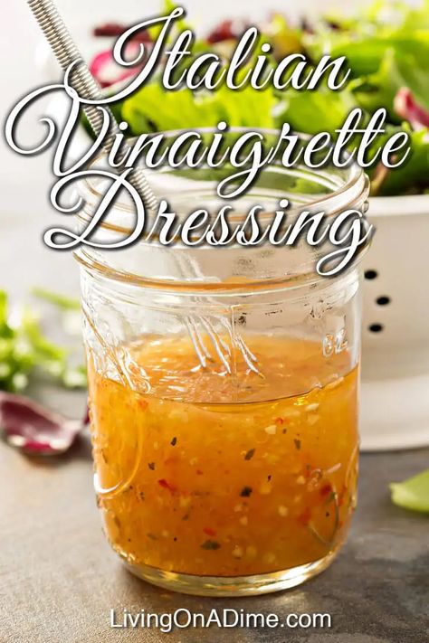 Vinegrette Recipe, Homemade Salad Dressing Recipes, Living On A Dime, Italian Vinaigrette, Easy Homemade Salad Dressing, Ranch Dressing Recipe Homemade, Italian Dressing Recipes, Easy Salad Dressing Recipes, Vinaigrette Dressing Recipe