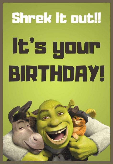 Happy Birthday Shrek, Happy 29th Birthday, Happy Birthday Princess, Happy 13th Birthday, Happy 7th Birthday, Free Birthday Card, Late Birthday, Birthday Wallpaper, Happy Birthday Meme