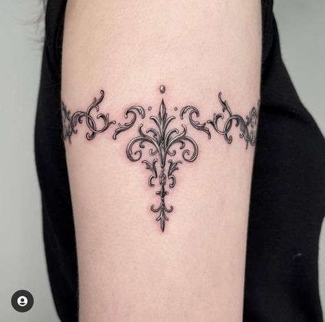 Vintage Jewelry Tattoo, Small Filigree Tattoo, Baroque Filigree Tattoo, Edwardian Tattoo, Elegant Gothic Tattoos, Gothic Line Tattoo, Victorian Jewelry Tattoo, Romantic Goth Tattoo, Small Gothic Tattoos For Women