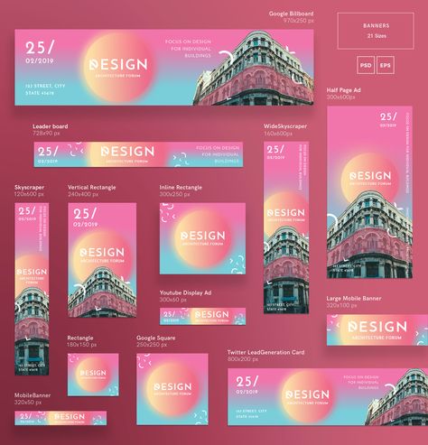 Architecture Forum Modern and Creative Design Templates on Behance Banner Ad Design Inspiration, Digital Banner Ad Design, Google Display Ads Design, Vertical Banner Design Creative, Forum Poster Design, Building Banner Design, Long Banner Design, Banner Ads Design Inspiration, Architecture Banner Design