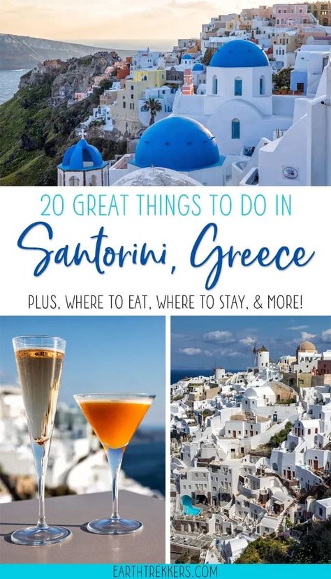 Best things to do in Santorini, Greece: watch the sunset in Oia, walk from Fira to Oia, red white and red beaches, best restaurants, where to stay, and more. What To Pack For Santorini, What To Do In Santorini Greece, Things To Do In Mykonos Greece, Greece Travel Outfits, Kamari Beach, Grecia Santorini, Things To Do In Santorini, Greece Honeymoon, Greece Trip