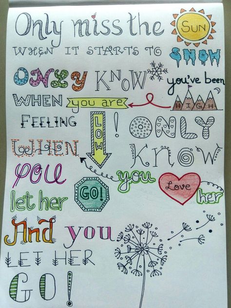 Lyric Art....Let her go! By Passenger Song Sketch Lyric Art, Songs Drawings Lyric Art, Lyrics Drawing Ideas, Lyric Art Drawings, Lyric Drawings, Lyric Art, Diary Ideas, Let Her Go, Sketches Simple