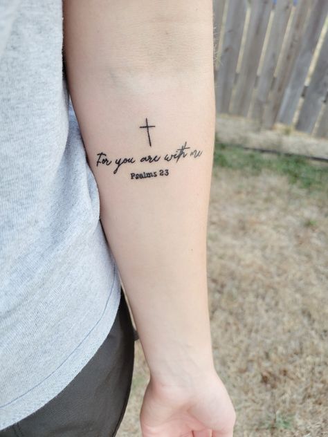 Tattoo For Grandkids Ideas, Christian Memorial Tattoos, Women Biblical Tattoos, Simple Memorial Tattoos Brother, Christian Bestie Tattoos, Psalm 23 Tattoo For Women, Unique Memorial Tattoos Mom, Psalms 23 Tattoo, Mom Memorial Tattoo Ideas For Daughter