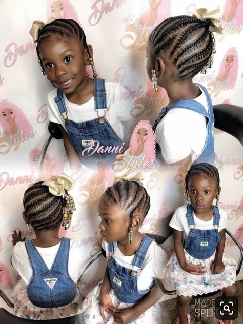 Braided Hairstyles For Toddlers, Cornrow Ideas For Kids, Toddler Cornrow Styles, Baby Braid Styles, Kids Cornrow Hairstyles Natural Hair, Toddler Braid Styles, Cute Cornrows, Braided Hairstyles Box Braids, Toddler Braided Hairstyles