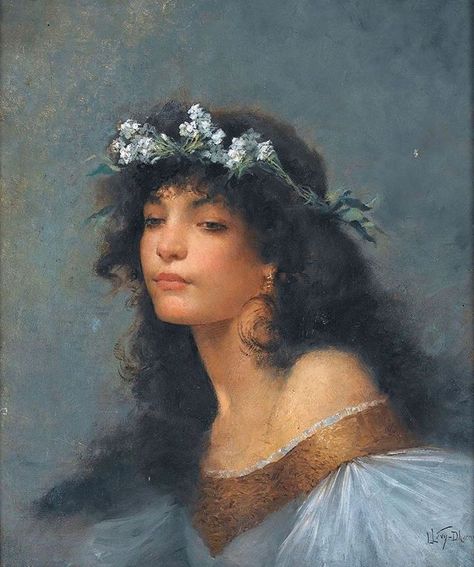 Young woman with wreath of flowers in hair -Lucien Levy-Dhurmer  Siri Bennet (@thisisntkansas) • Instagram photos and videos Istoria Artei, Illustration Manga, Arte Peculiar, Flowers In Her Hair, Rennaissance Art, Classic Paintings, Arte Inspo, Old Paintings, Romantic Art