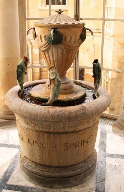 The Pump Room Fountain, dispensing hot mineral water from the ancient springs. The Pump Room (1789-99), Bath, England Room Fountain, Urn Fountain, Roman Fountain, Water For Health, Roman Villa, Bath Somerset, Roman Britain, Drinking Fountains, Natural Spring Water