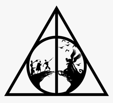 Harry Potter Three Brothers, Deathly Hallows Svg, Harry Potter Silhouette, Stickers Harry Potter, Fleurs Art Nouveau, Harry Potter Symbols, Harry Potter Logo, Hp Tattoo, Deathly Hallows Symbol