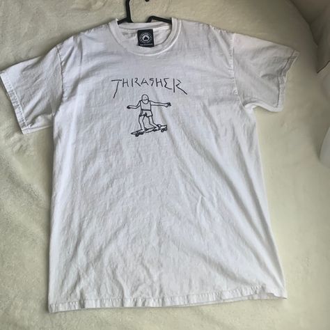 thrasher gonz tee-shirt from zumiez Zumiez Outfits, Thrasher T Shirt, Skater Tshirt, Skater Fits, Thrasher Shirt, Skater Tee, Tee Designs, Shirts Design, Summer Fits