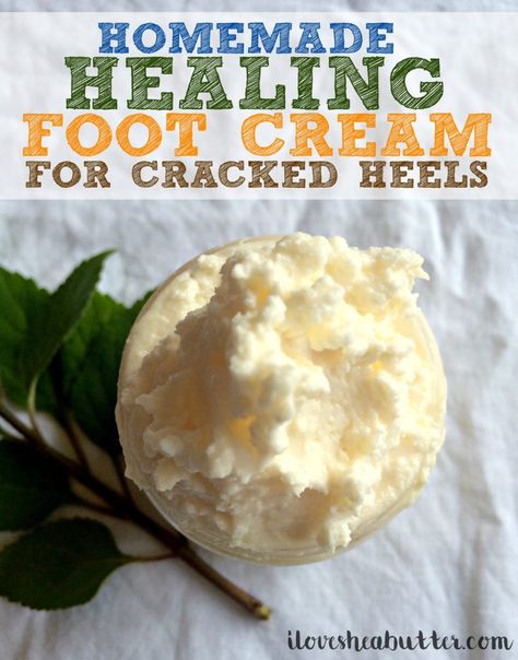 Homemade Foot Cream, Lotion Recipe, Diy Lotion, Homemade Lotion, Unrefined Shea Butter, Cracked Heels, Homemade Bath Products, Homemade Remedies, Foot Cream