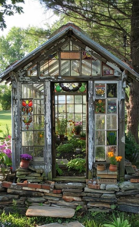 Greenhouse Out Of Old Windows, Window Greenhouse, Pool Pergola, Diy Greenhouse Plans, Urban Homestead, Outdoor Greenhouse, Greenhouse Ideas, Greenhouse Interiors, Home Greenhouse