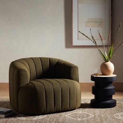 Living Room | ELLIANA SWIVEL CHAIR Cuddle Chair, Childrens Lighting, Swivel Barrel Chair, Recyclable Materials, Salalah, The Chair, Barrel Chair, Four Hands, Swivel Chair