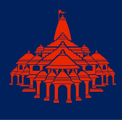 Ram Mandir Doodle Art, Ram Mandir Decoration For Ganpati, Ram Mandir Drawing, Ram Mandir Rangoli, Free Laser Cut Files, Temple Vector, Diwali Painting, Government Schemes, Ganpati Decor