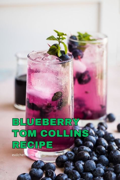 Blueberry Tom Collins Recipe Tom Collins Drink, Tom Collins Drink Recipes, Tom Collins Recipe, Tom Collins Cocktail, Cherry Limeade Recipe, Soda Crush, Apple Smoothie Recipes, Limeade Recipe, Collins Cocktail