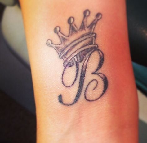 My tattoo Letter B With Crown Tattoo, Brittany Tattoo, B Initial Tattoo, Nb Tattoo, Letter B Tattoo Ideas, Letter B Tattoo, Mustache Tattoo, Cross Tattoo On Wrist, Cute Ankle Tattoos