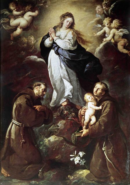 coriesu: “The Immaculate with Ss. Francis of Assisi and Anthony of Padua Giuseppe Nuvolone—17th. century ” St Joseph Of Cupertino, Images Of Mary, Queen Of Heaven, Blessed Mother Mary, Francis Of Assisi, Saint Joseph, San Francesco, The Virgin Mary, Madonna And Child