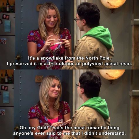 It's a snowflake from   the North Pole. #LeonardHofstadter #Penny #TheBigBangTheory   #TheElectricCanOpenerFluctuation #humor #lmao #lol #meme #memes #joke #jokes   #quote #quotes #haha #tv #funny #tbbt #bigbangtheory #bbt Penny And Leonard, Tbbt Memes Funny, Penny Tbbt, The Big Bang Theory, Big Bang Theory Characters, Leonard And Penny, Big Bang Theory Memes, Big Bang Theory Quotes, Big Bang Theory Funny