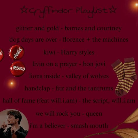 Gryffindor Playlist Songs, Gryffindor Songs, Gryffindor Playlist, Playlist Song, Harry Potter Song, Dark Academic, Spotify Link, Dog Days Are Over, Academic Life