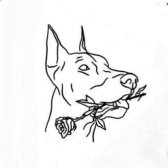 Doberman Outline, Gotik Tattoo, Doberman Tattoo, Ignorant Style Tattoo, Dog Line Art, Doodle Tattoo, Tattoo Portfolio, Dark Art Tattoo, Line Art Tattoos