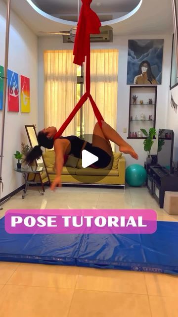 Uplift Active on Instagram: "Just a fun aerial hammock pose tutorial to start your weekend with @datmayagyal_kar ❤️‍🔥" Aerial Hammock Poses, Aerial Hammock Tricks, Hammock Poses, Exercise Wall, Aerial Sling, Pose Tutorial, Wall Pilates, Active On Instagram, Aerial Hammock