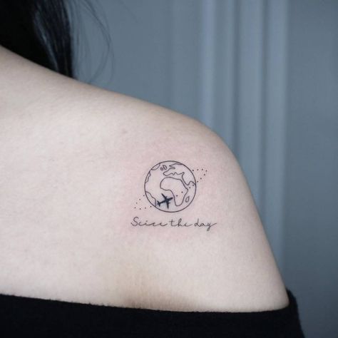 seize the day Seize The Day Tattoo, Astronomy Planets, Skyline Tattoo, Compass Rose Tattoo, Coordinates Tattoo, Amsterdam Tattoo, Tiny Wrist Tattoos, World Nature, Map Tattoos