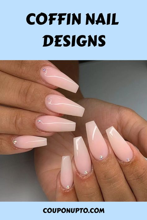 Coffin Nail Designs Elegant Nails Ballerina, Natural Coffin Nail Ideas, Ballerina Nails Designs Ideas Classy, Plain Coffin Nails, Coffin Shaped Nails Designs, Nude Acrylic Nails Coffin, Short Ballerina Nails Designs, Trendy Nails Ballerina, Coffin Shaped French Tip Nails