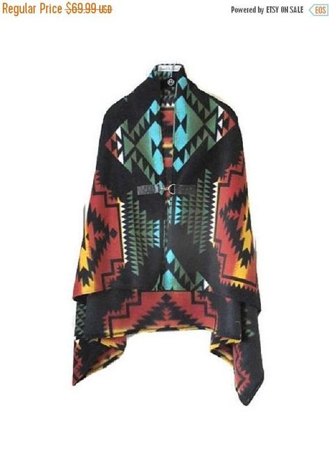 ON SALE Poncho Native American Style Black Panther Shawl Cape Women's Warm Blanket Poncho Vintage Aztec Print Tribal, Gift For Her Handmade Black Panther Style, Pagan Clothing, Alpaca Poncho, Adam Style, Blanket Poncho, Black Shawl, Country Girl Style, Ladies Poncho, Native American Style