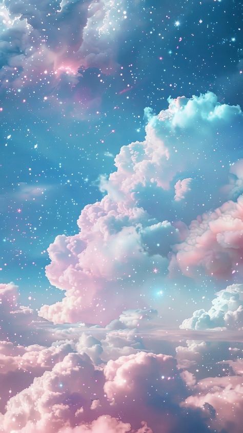 Cute wallpaper cloud sky backgrounds. | Premium Photo Illustration - rawpixel Cute Cloud Wallpaper, Lilac Inspiration, Blue Clouds Wallpaper, Pink And Blue Sky Wallpaper, Cloud Wallpapers, Blue And Pink Clouds, Dream Clouds, Dreamy Background, Pink And Blue Clouds Wallpaper