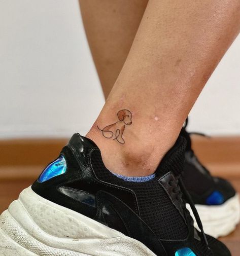 Ankle Dog Tattoos For Women, Dog Ankle Tattoo, Dog Tattoo Ankle, Charming Tattoo, Filipino Tattoo, Filipino Tattoos, Dog Outline, Ankle Tattoos, Simple Tattoo Designs