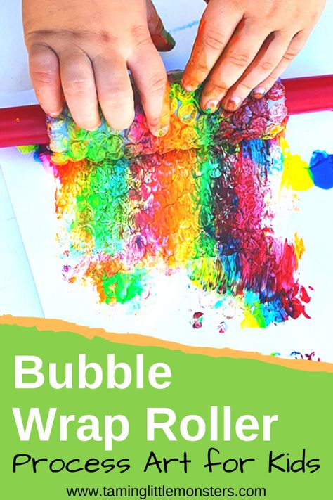 Painting Preschool Ideas, Fun Painting Ideas For Kids, Process Art For Kids, Process Art Preschool, Bubble Wrap Art, Bubble Activities, Art Activities For Toddlers, Charlotte's Web, Toddler Arts And Crafts