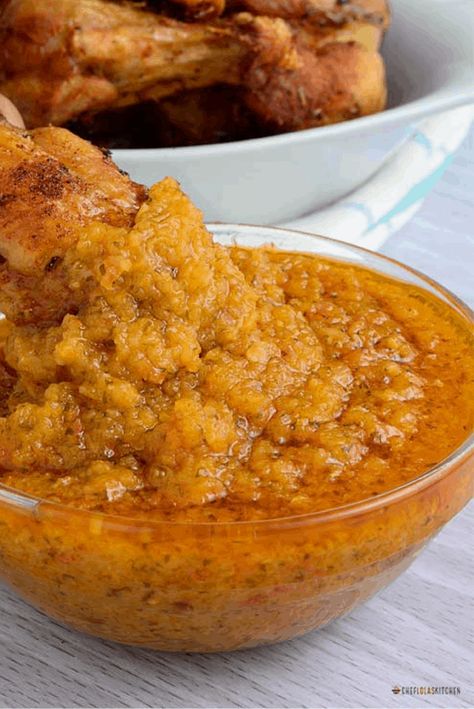 West African Pepper Sauce African Hot Sauce, African Cooking Recipes, West African Food Recipes, Healthy African Food, Mambo Sauce Recipe, Creamy Red Beans And Rice, African Pepper Sauce Recipe, African Pepper Soup, Rice Sauce Recipes