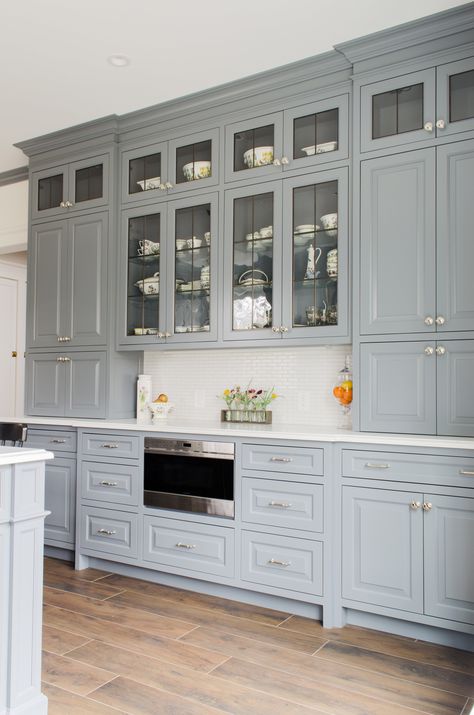 Gray Raised Panel Inset Kitchen — Hartville Cabinet Raised Panel Kitchen Cabinets Makeover, Painted Raised Panel Kitchen Cabinets, Inset Kitchen Cabinets, Raised Panel Kitchen Cabinets, Panel Kitchen Cabinets, Gray Kitchen Cabinets, Gray Palette, Traditional Kitchen Cabinets, Raised Panel Cabinets