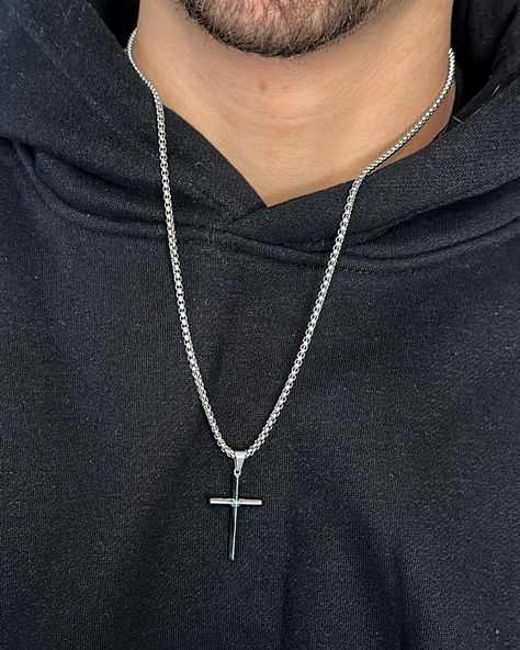 Can’t Forget About The Boys ✝️ | More Men’s Products Coming Soon 💎 Necklace: ‘Cruz’ 💻alanijewellery.com Cross Chain, Chains For Men, The Boys, Coming Soon, Mens Outfits, Chain, Quick Saves