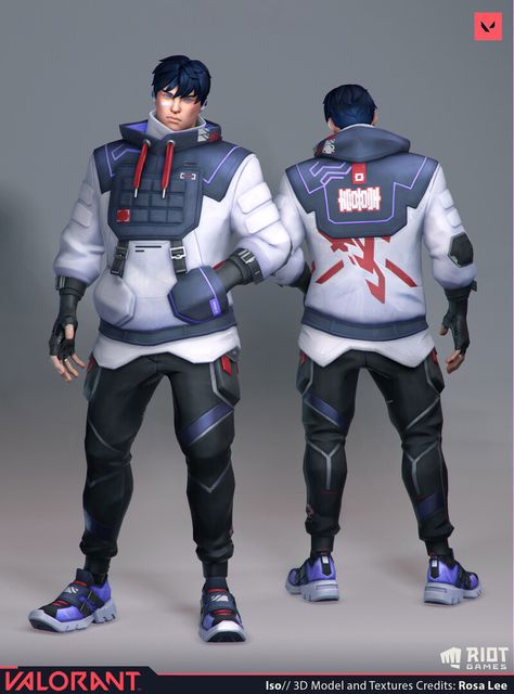 ArtStation - Valorant Agent Iso Punk Character, Techwear Jacket, Bottle Design Packaging, Masked Man, Character Sheet, Action Poses, Cartoon Character Design, Overwatch, Anime Character Design