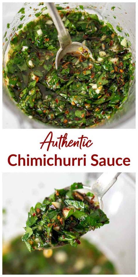 Authentic Chimichurri Recipe, Barbecue Recipe, Cilantro Parsley, Chimichurri Sauce Recipe, Argentina Food, Chimichurri Recipe, Grilled Meats, Barbecue Pork, Chimichurri Sauce