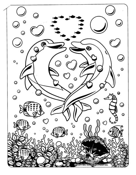 Lisa Frank Coloring Pages, Lisa Frank Coloring Books, Dolphin Coloring Pages, Puppy Coloring Pages, Summer Coloring, Coloring Pages Inspirational, Summer Coloring Pages, Printable Animals, Adult Coloring Book Pages