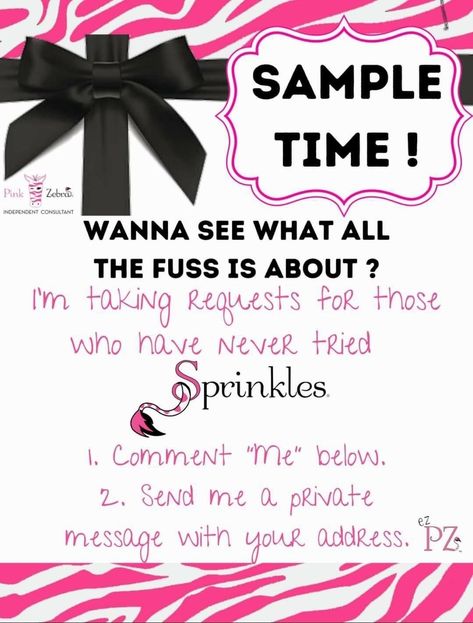 Pink Zebra Samples Ideas, Pink Zebra Consultant Games, Pink Zebra Consultant Business, Pink Zebra Guessing Games, Sprinkle Recipes, Pink Zebra Sprinkles Business, Zebra Room, Pink Zebra Party, Interaction Posts