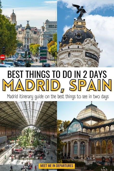 What to Do in Madrid: A 2-Day Itinerary from a Local's Perspective! Dive into Madrid's vibrant culture and history with this detailed guide.  2 day Madrid itinerary | Madrid 2 days | 48 hours in Madrid | weekend in Madrid | Madrid itinerary map | best things to see in Madrid Spain | things to see and do in Madrid | places to visit in Madrid | Visit Madirid #Madrid #VisitMadrid #MadridItinerary  https://meetmeindepartures.com/madrid-2-days-itinerary/ Two Days In Madrid, Madrid In 2 Days, 2 Days In Madrid Spain, Barcelona And Madrid, 3 Days In Madrid Spain, 1 Day In Madrid, Things To Do In Madrid Spain Top 10, Must See In Madrid, What To See In Madrid