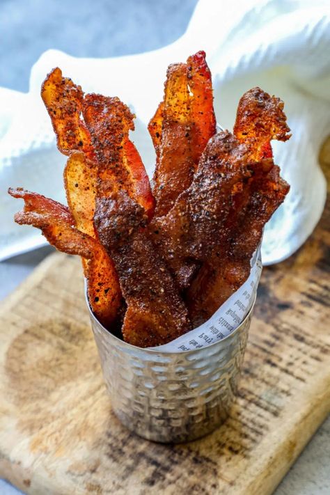 How To Cook Bacon On A Pellet Smoker - Bonappeteach Bacon Lollipops, Honey Bacon, Candied Bacon Recipe, Brown Sugar Bacon, Chicken Jerky, Jerky Recipes, Best Bacon, Candied Bacon, Butcher Shop