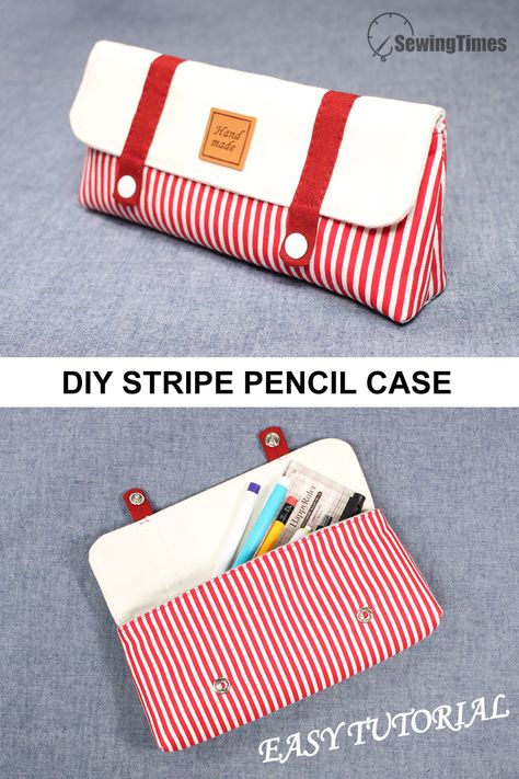 Pen Case Diy, Pencil Pouch Diy, Sewing Pouch, Pencil Case Sewing, Pencil Case Pattern, Pencil Case Design, Diy Pencil Case, Tote Bag Pattern Free, Pouch Diy