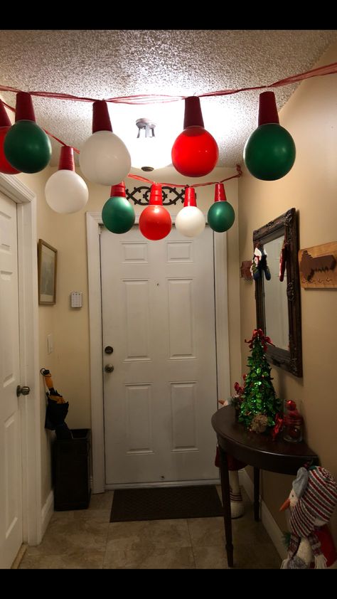 Indoor Christmas Party Decorations, Work Holiday Party Decor Ideas, Friends Christmas Party Decorations, Christmas Decorating Party Ideas, Christmas Garage Party, Ugly Christmas Sweater Party Ideas Decor, Easy Christmas Party Decor, Tacky Christmas Decorations, Crazy Christmas Party