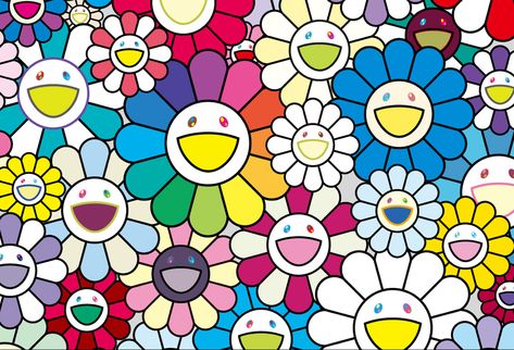 Murakami Flower Wallpaper, Gif Wallpaper Aesthetic, Kaws Murakami, Murakami Wallpaper, Takashi Murakami Louis Vuitton, Murakami Louis Vuitton, Takashi Murakami Art, Murakami Art, Takashi Murakami Flower