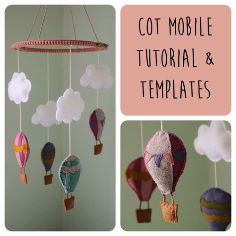 Mobile Ideas, Mobile Diy, Felt Bunting, Baby Mobile Felt, Diy Baby Mobile, Mobile Template, Cot Mobile, Diy Mobile, Baby Presents