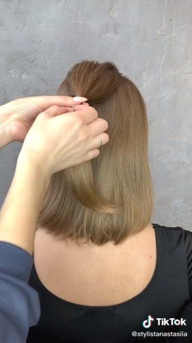 Up Do Shoulder Length Hair Up Dos, Beehive Half Up Half Down, Barettes Hairstyles Side Part, Medium Length Hair Dos Half Up, Half Updos For Shoulder Length Hair, Partial Updos For Medium Hair Half Up, Hairstyle Half Up Half Down Straight, Half Up Half Down Easy Short Hair, Shoulder Length Hair Updo Wedding Guest