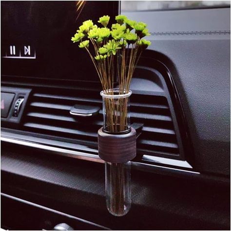 Plant Car Accessories, Car Indoor Decor, Car Vent Accessories, Car Plants, Car Vase, Car Decoration Ideas, Man Truck, Car Hanging Accessories, Car Interior Diy