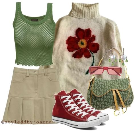 Creepypasta Oc, Chic Fall Outfits, Cozy Outfit, Red Outfit, Green And Red, Swag Outfits, Lookbook Outfits, Dream Clothes, Looks Vintage