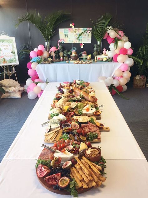 Tropical party spread from a 40th Birthday Tropical Soiree on Kara's Party Ideas | KarasPartyIdeas.com (27) Ideas For 40th Birthday, 40th Birthday Images, 40th Birthday Celebration Ideas, 40th Birthday Party Food, Birthday Party Catering, Guys 21st Birthday, 21st Birthday Girl, 40th Birthday Party Decorations, Milestone Birthday Party