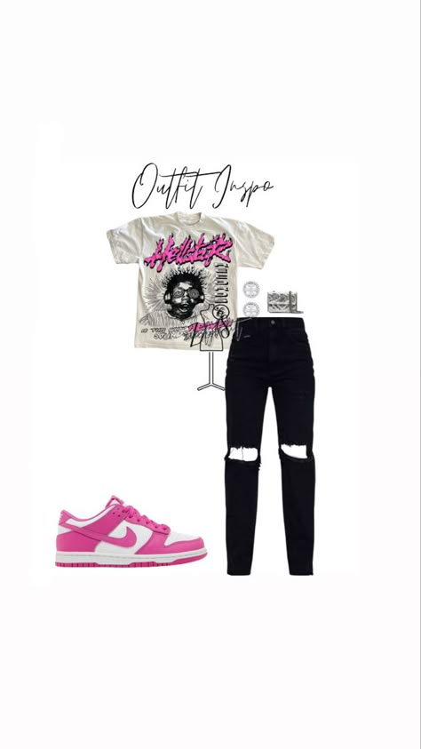 Fucsia Outfit, Cute Highschool Outfits, Teen Swag Outfits, Cute Nike Outfits, Fasion Outfits, Stylish Summer Outfits, Cute Lazy Outfits, Cute Lazy Day Outfits, Swag Outfits For Girls