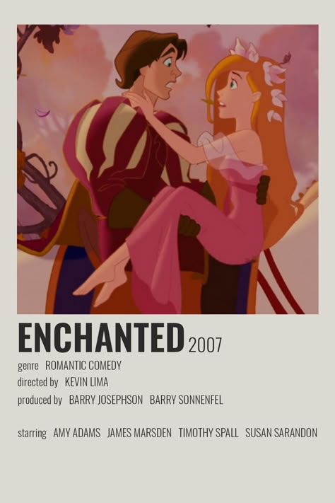 Enchanted Romantic Animation Movies, Enchanted Polaroid Poster, Enchanted Disney Movie, Animation Movies To Watch, Enchanted Poster, Animated Movies To Watch, Enchanted Animation, Enchanted Movie, Old Disney Movies